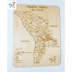 Puzzle Harta R. Moldova cu raioane natur